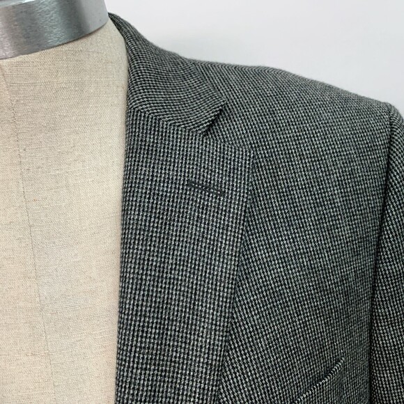 Ralph Lauren Men's Blazer Jacket 44 Regular Black Gray White 100% Wool - Picture 2 of 10